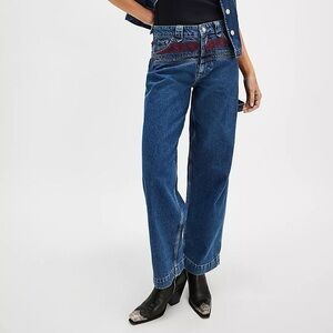 Damson Madder Drew‎ Jeans Embroidered Carpenter Pants UK 18 US 14 NEW